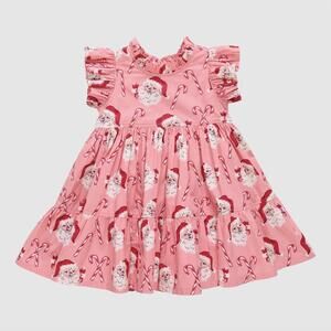 NEW PINK CHICKEN girls jennifer dress in pink candy cane santa